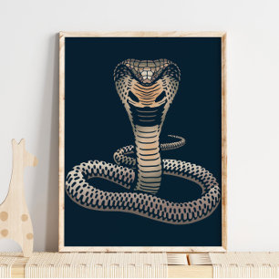King Cobra Wildlife Print Afdrukken van Cobra