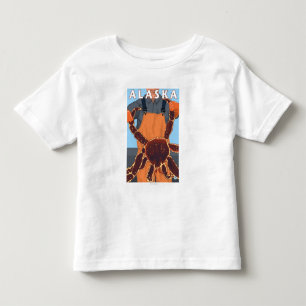 King Crab en Fisherman Vintage Travel Poster Kinder Shirts