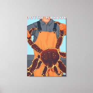 King Crab Fisherman - Dutch Harbour, Alaska Canvas Afdruk