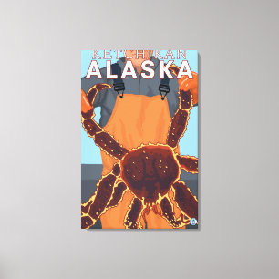 King Crab Fisherman - Ketchikan, Alaska Canvas Afdruk