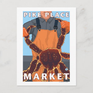 King Crab Fisherman - Pike Place Market , Seattle Briefkaart