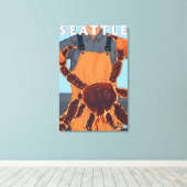King Crab Fisherman - Seattle, Washington Canvas Afdruk (Insitu (Houten vloer))