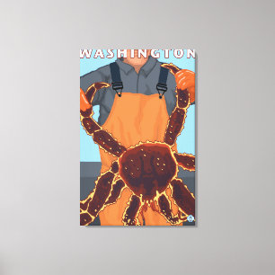 King Crab Fisherman - Washington Canvas Afdruk