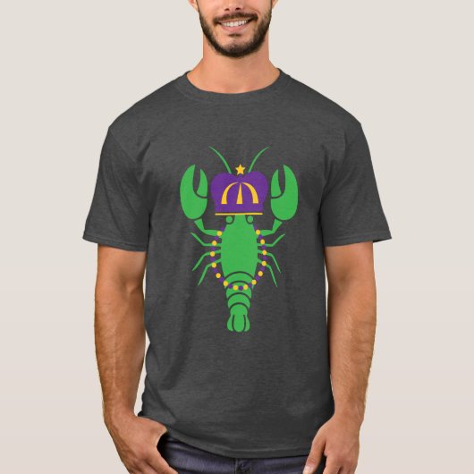 King Crawfish Mardi Gras T-Shirt (Voorkant)