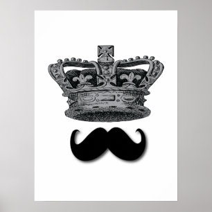 King Crown en Mustache Poster