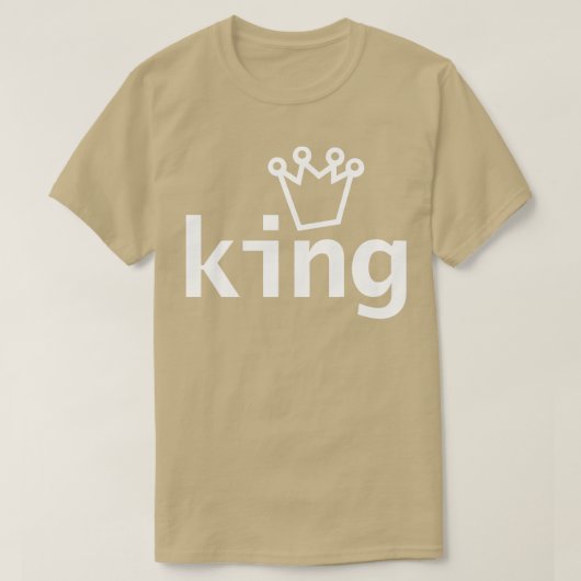 King Crown Typografie Witte tekst T-shirt (Design voorkant)