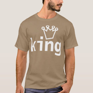 King Crown Typografie Witte tekst T-shirt