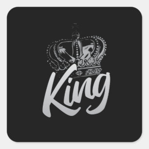 King Crown Vierkante Sticker