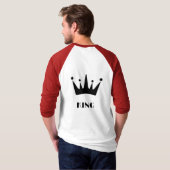 King Custom Text Crown Afbeelding Basic 3/4 Sleeve T-shirt (Achterkant volledig)