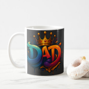 King Dad Crown Graffiti gekroond met liefde en tro Koffiemok