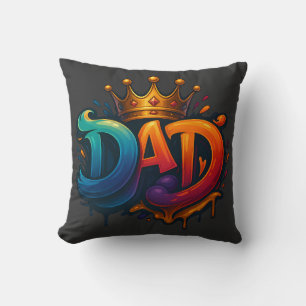 King Dad Crown Graffiti gekroond met liefde en tro Kussen