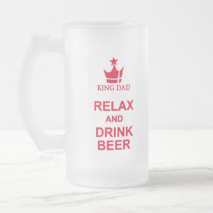 King Dad plezier ontspannen en drink bierrood bier Matglas Bierpul