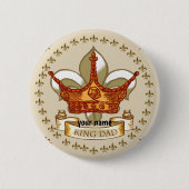 King Dad Royal Crown-pinknop Ronde Button 5,7 Cm (Voorkant)