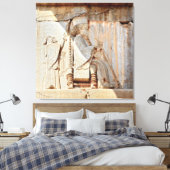 King Darius I. Bas relief, Persepolis, Iran Canvas Afdruk (Insitu (Slaapkamer))