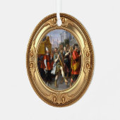 King David Dancing Before Ark Biblical Jesse Tree Metalen Ornament (Voorkant links)