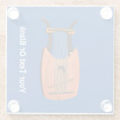 King David's Harp Glazen Onderzetter (Achterkant)