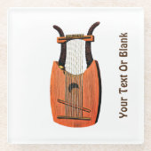King David's Harp Glazen Onderzetter (Voorkant)