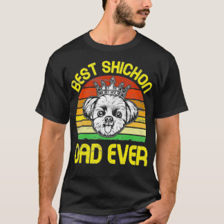 King Dog Best Shichon Dad Oog Retro T-shirt