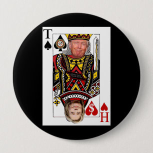 King Donald vs Queen Hillary Ronde Button 4,0 Cm