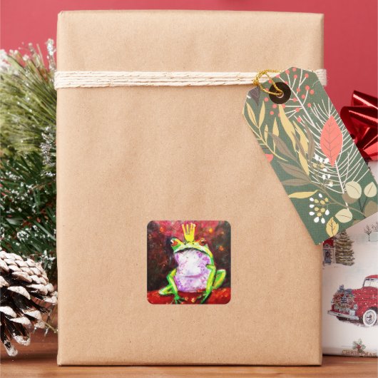 king dubious vierkante sticker (Feestdagen)