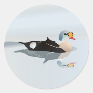 King Eider Duck Ronde Sticker