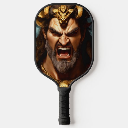 King Fighter Logo Black Pickleball Paddle Cover (Voorkant)