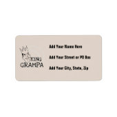 King Grampa T-shirts en geschenken Etiket (Voorkant)