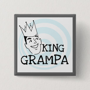 King Grampa T-shirts en geschenken Vierkante Button 5,1 Cm