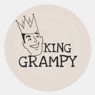 King Grampy Tshirts en geschenken Ronde Sticker