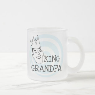 King Grandpa T-shirts en cadeaus Matglas Koffiemok