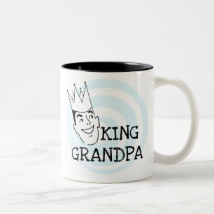 King Grandpa T-shirts en cadeaus Tweekleurige Koffiemok