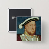 King Henry VIII Vierkante Button 5,1 Cm (Voorkant /achterkant)