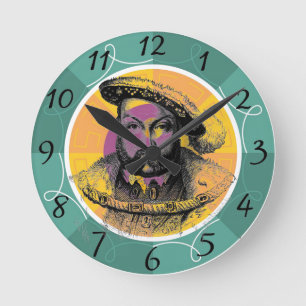 King Henry VIII Wall Clock Ronde Klok
