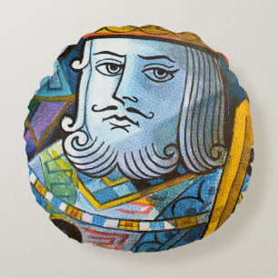 King Holding Sword stock illustration Rond Kussen