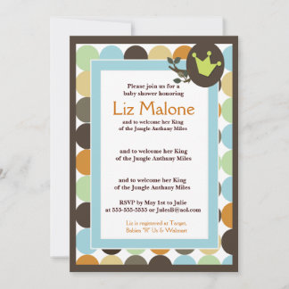KING in the Jungle 5x7 Invitations de douche bébé