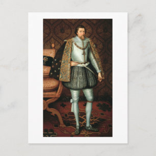 King James I of England (1566-1625) (olie op canva Briefkaart