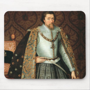 King James I of England (1566-1625) (olie op canva Muismat