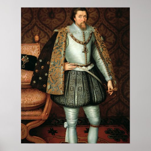 King James I of England (1566-1625) (olie op canva Poster (Voorkant)