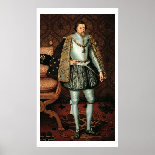 King James I of England (1566-1625) (olie op canva Poster (Voorkant)