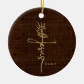 KING JESUS Elegant Brons Christelijk Kerstmis Keramisch Ornament (Voorkant)