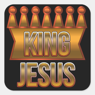 King Jesus Gold Crown Christelijke Stickers