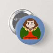 King John of England Ronde Button 5,7 Cm (Voorkant /achterkant)