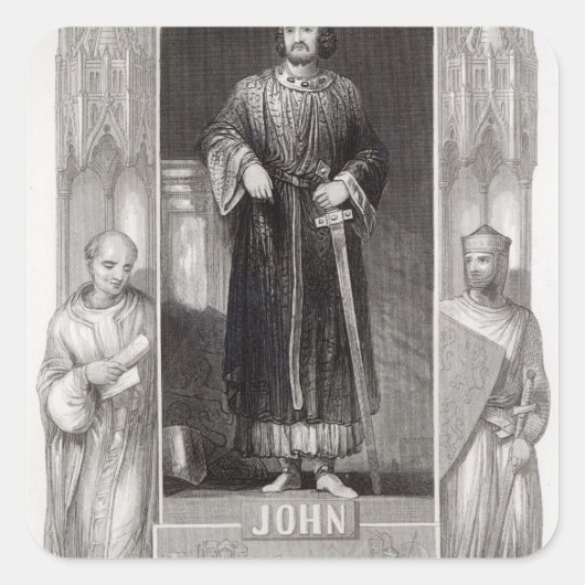 King John Vierkante Sticker (Voorkant)