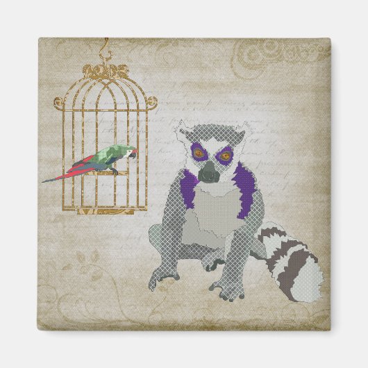King Julian et Molly Macaw Magnet (Devant)