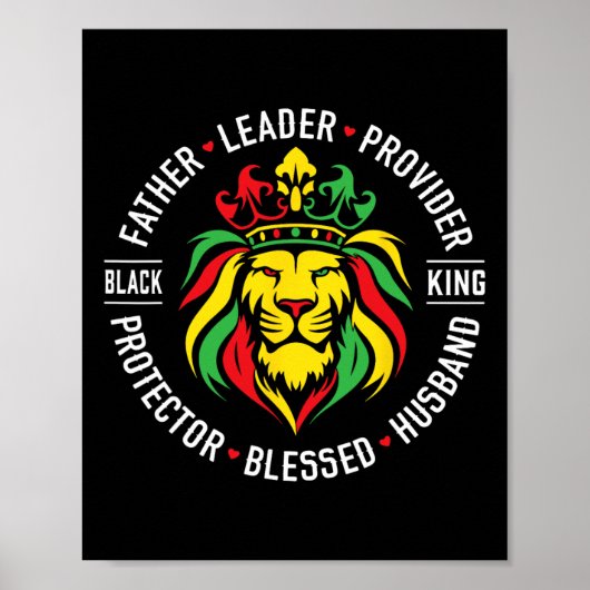King Juneteenth Fathers Day Leader Provider Protec Poster (Voorkant)