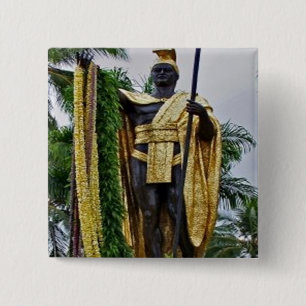 King Kamehameha Vierkante Button 5,1 Cm