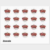"KING" (kan personaliseren) Ronde Sticker (Vel)