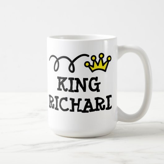 King-koffie-mok met gepersonaliseerde naam koffiemok (Rechts)