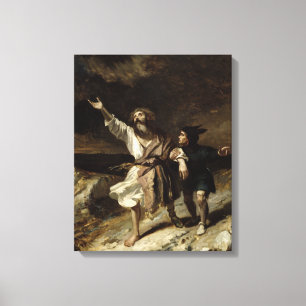 King Lear en de Fool in het Storm Canvas Afdruk