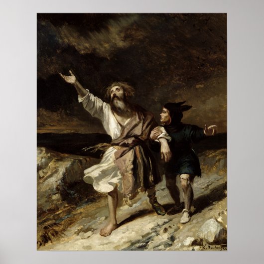King Lear en de Fool in het Storm Poster (Voorkant)